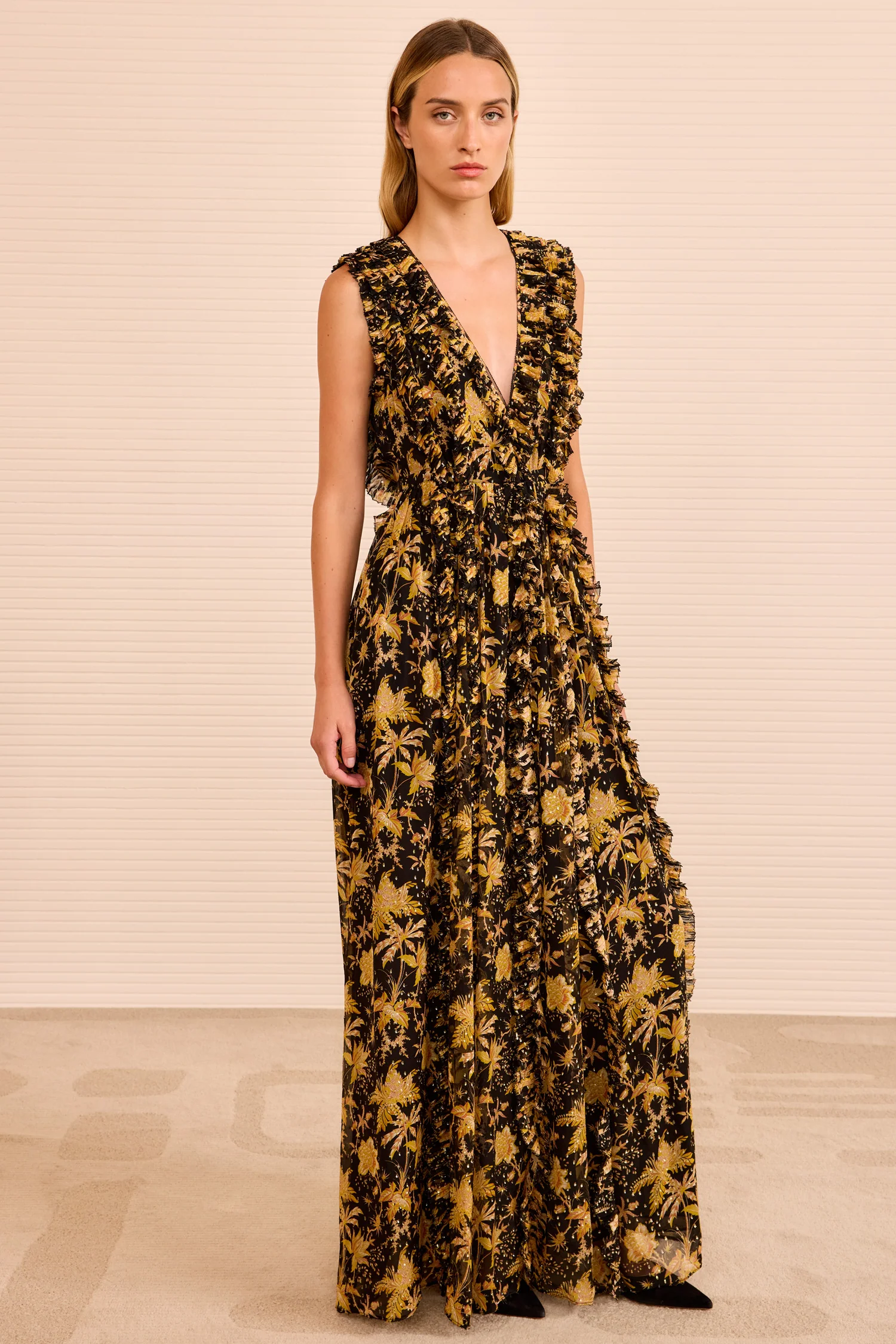 Aida Cascading Ruffle Gown - Forsythia - Image 4