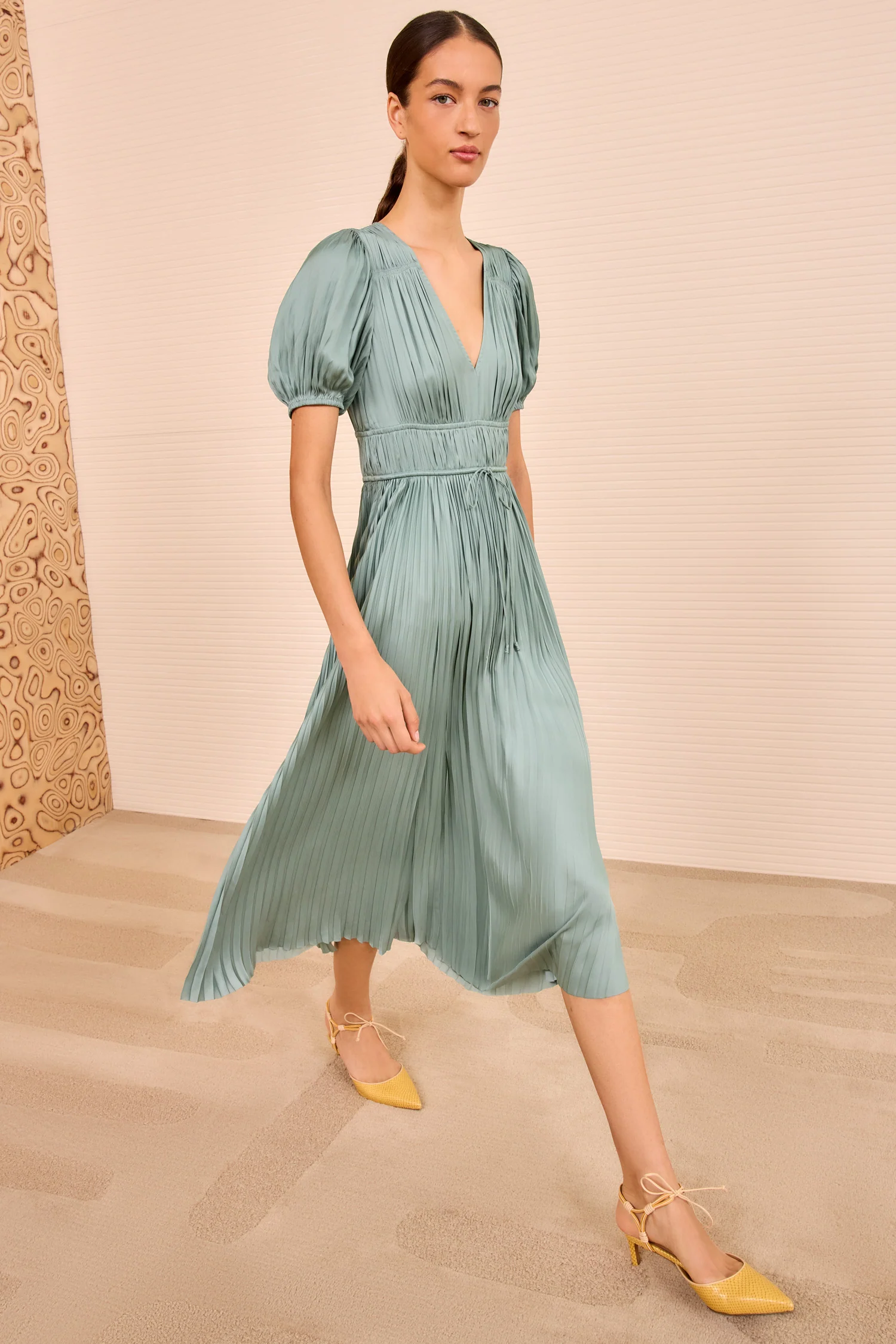 Audra Puff Sleeve Dress - Sea Glass - Image 3