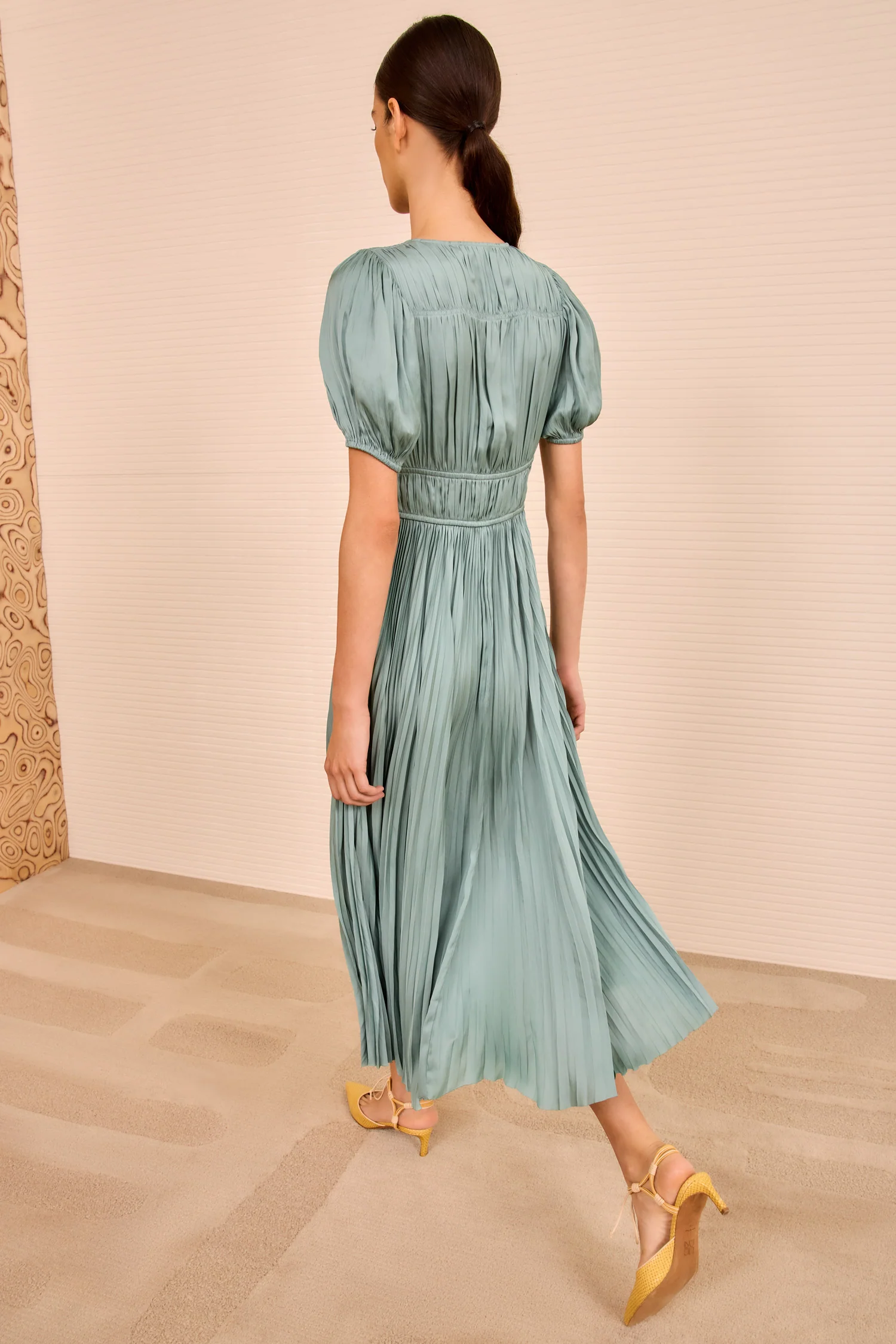 Audra Puff Sleeve Dress - Sea Glass - Image 4