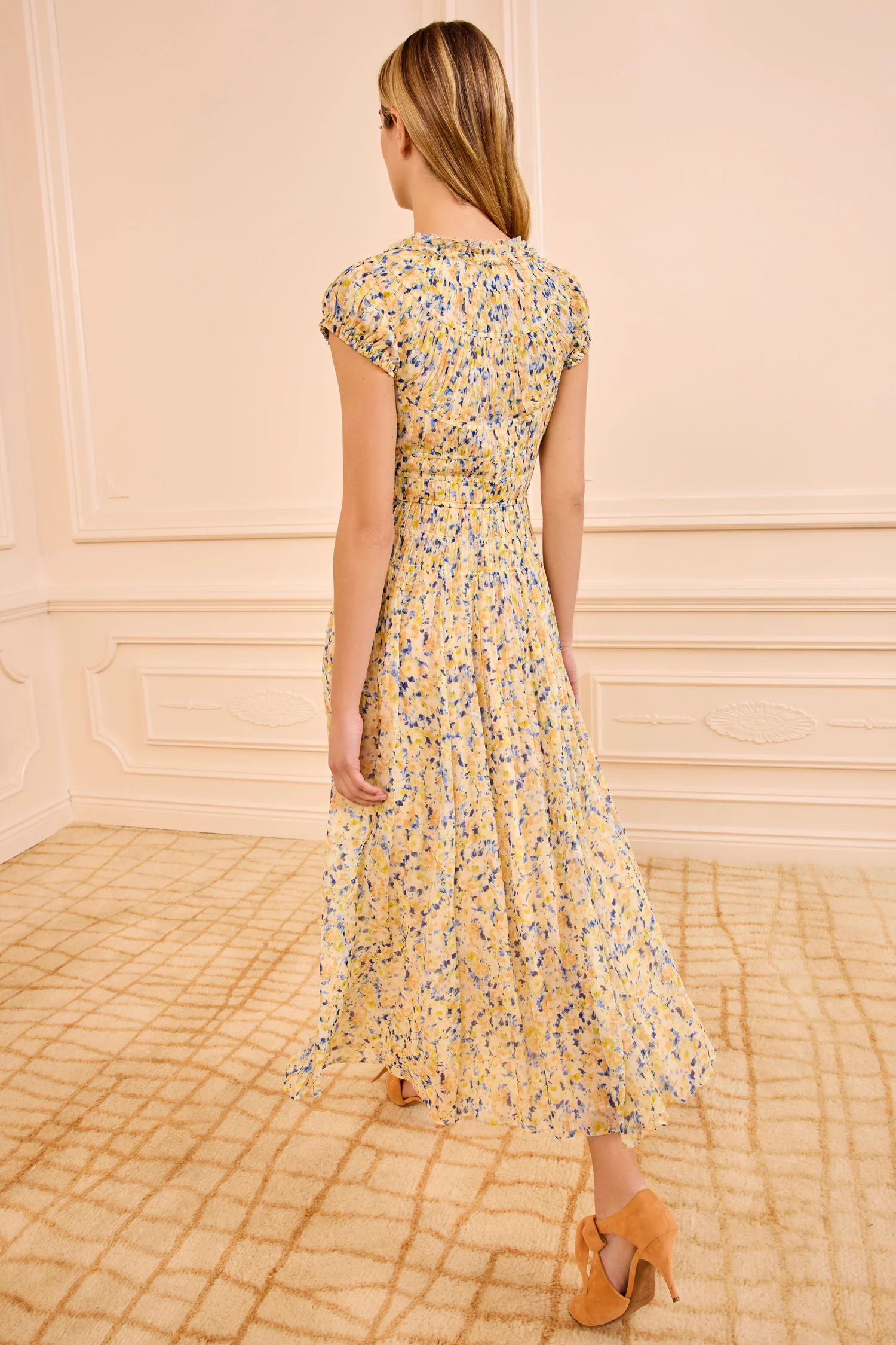 Calliope Silk Midi Dress - Daffodil - Image 4
