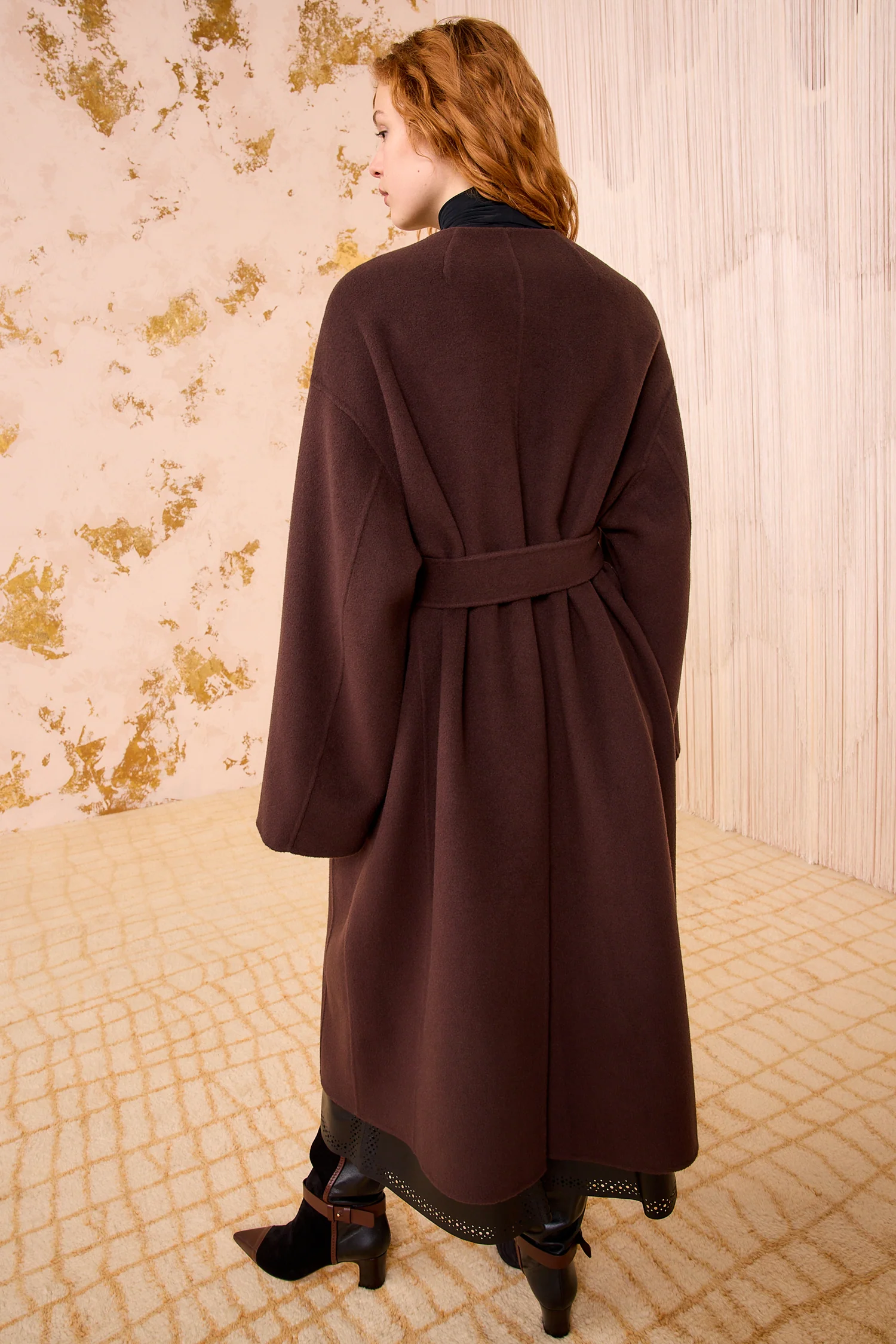 Fernanda Double Faced Wool Oversized Coat - Sable - Image 4