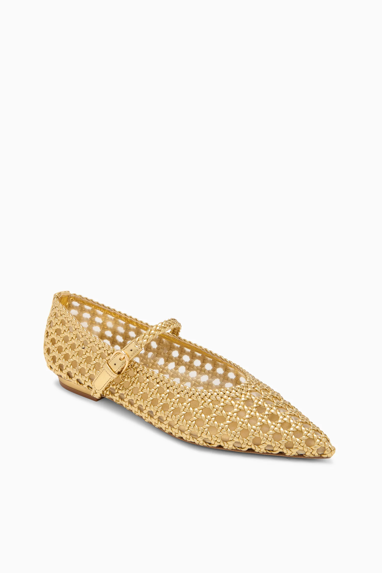 Gracie Pointy Toe Flat - Gold - Image 3