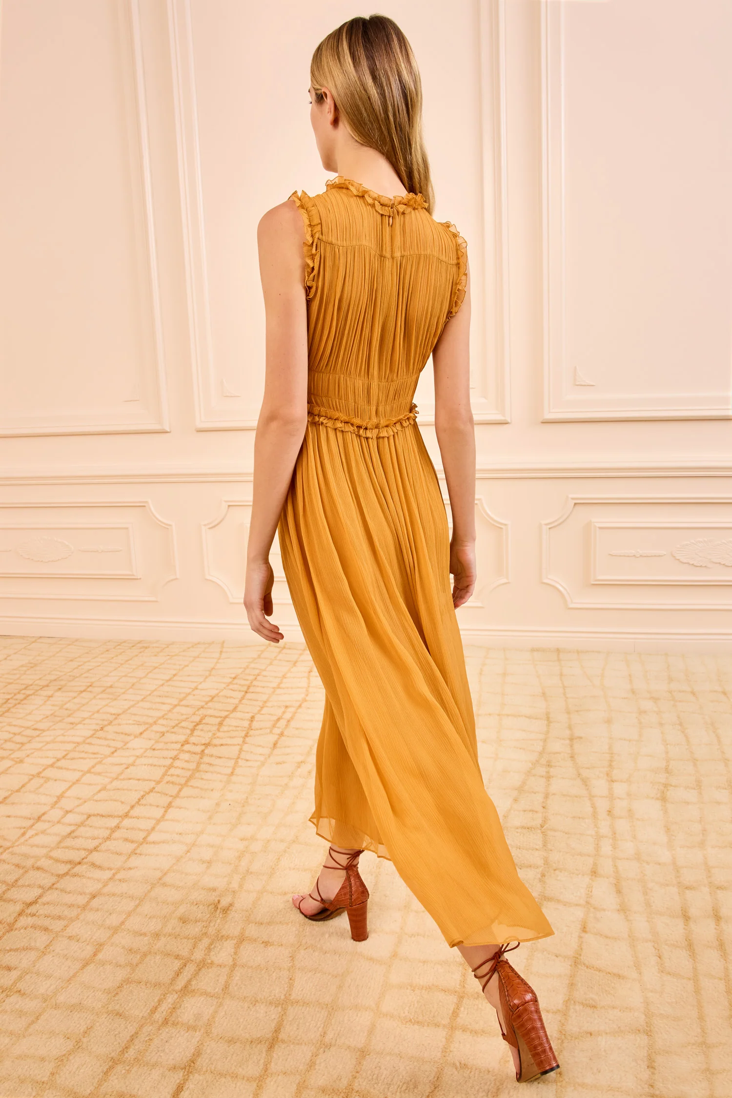 Kasia Silk Dress - Ochre - Image 5