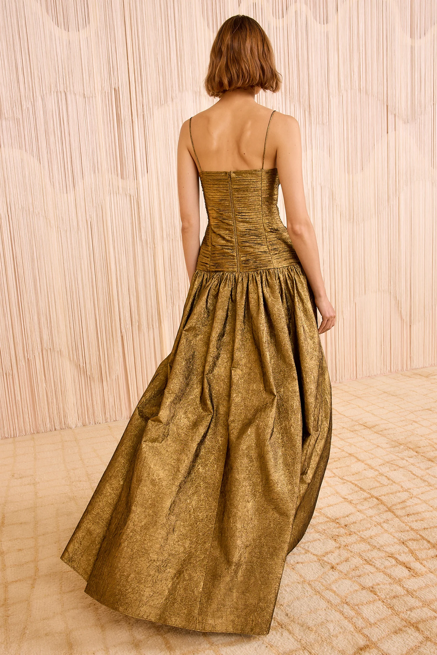 Manet Gown with Gathered Seams - Gold Leaf - Image 4